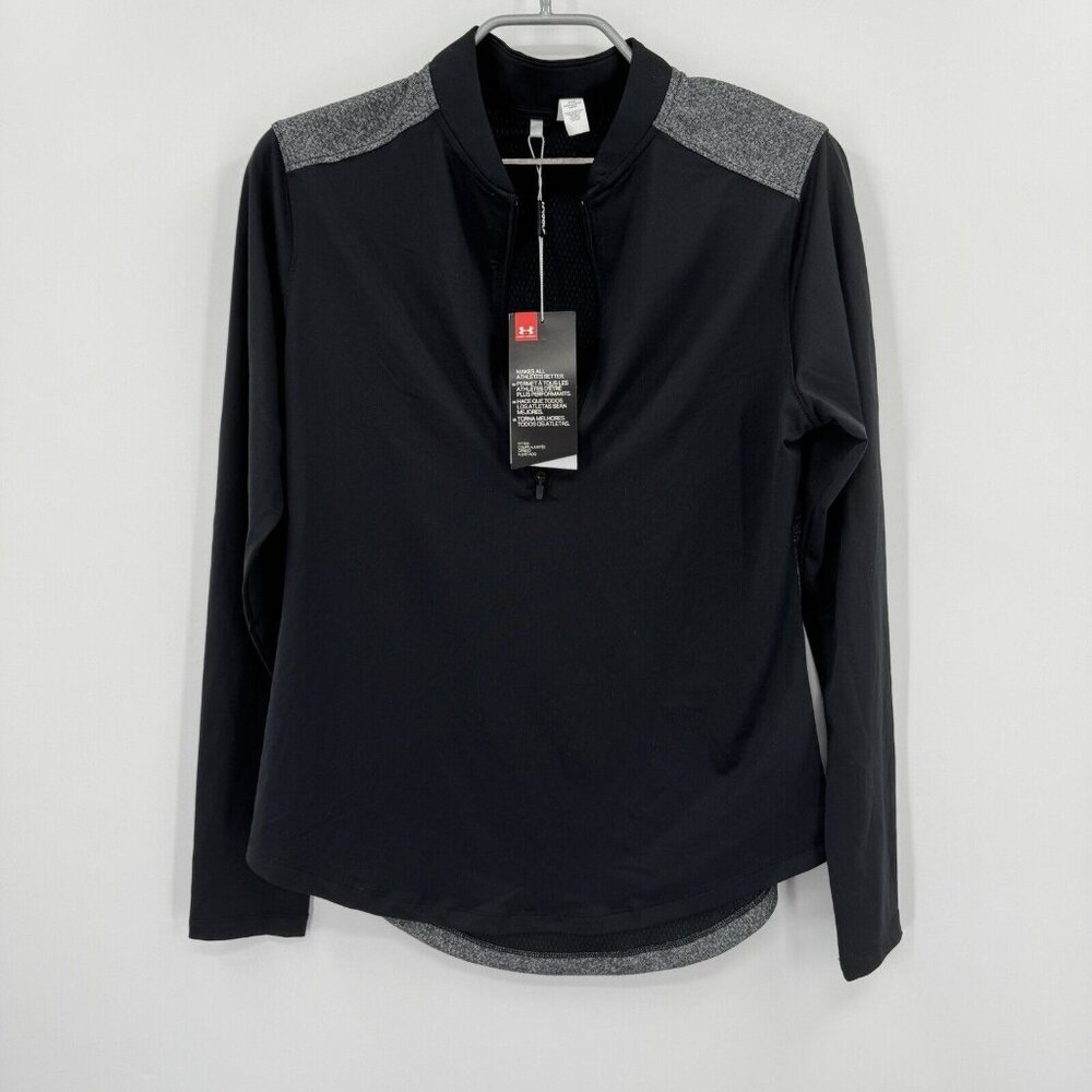 Under Armour Golf Women's Valor 1/2-Zip Pullover Long Sleeve size S Black/Gray